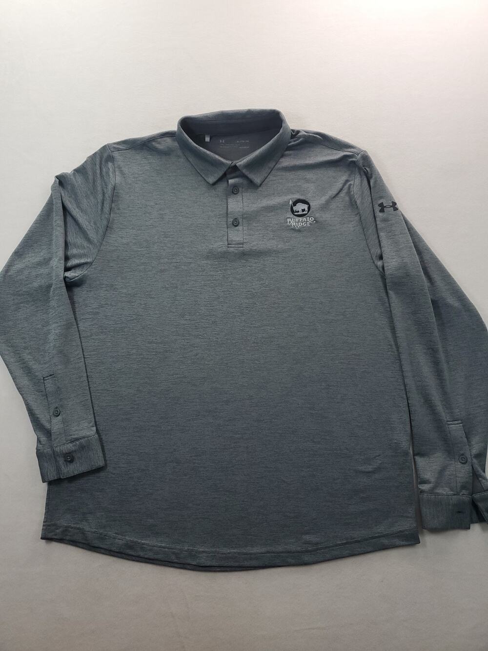 Under Armour Mens XLarge Loose Gray Performance Golf Polo “Buffalo Ridge”